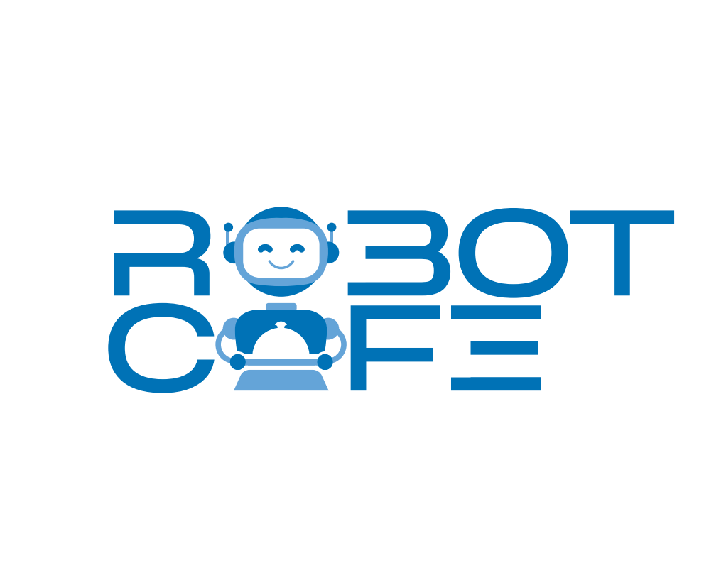 Robot Cafe branding mockup